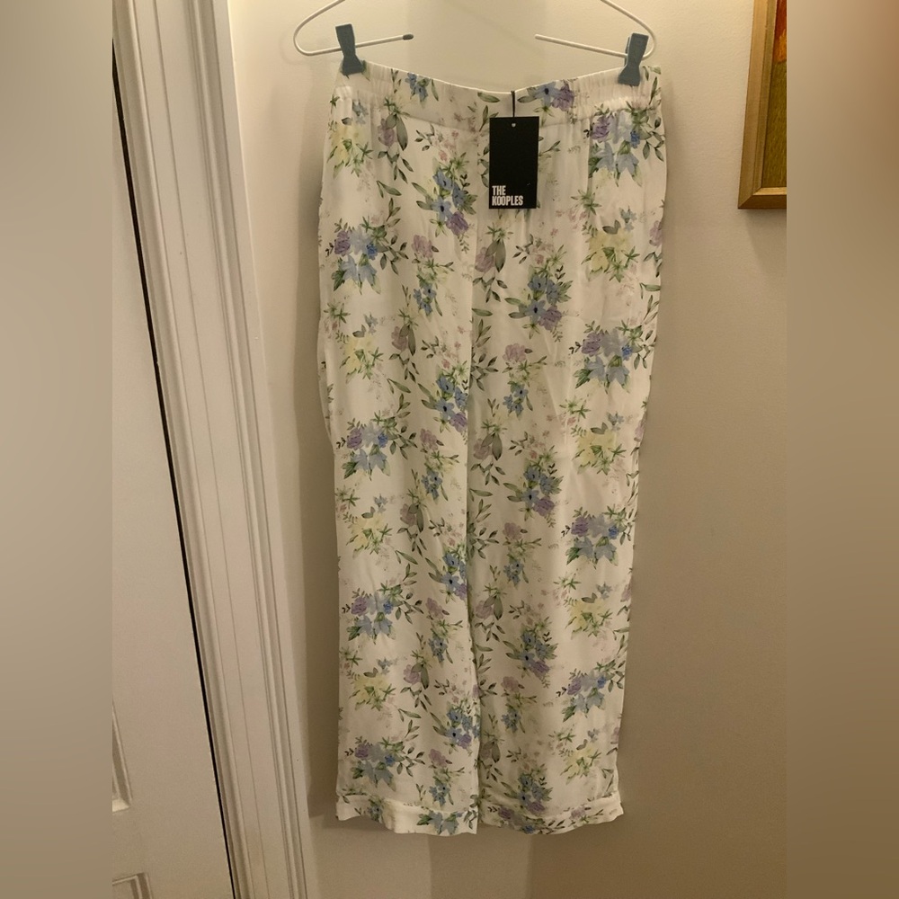 The Kooples Floral Print Pants - Multicolor on White very flowy